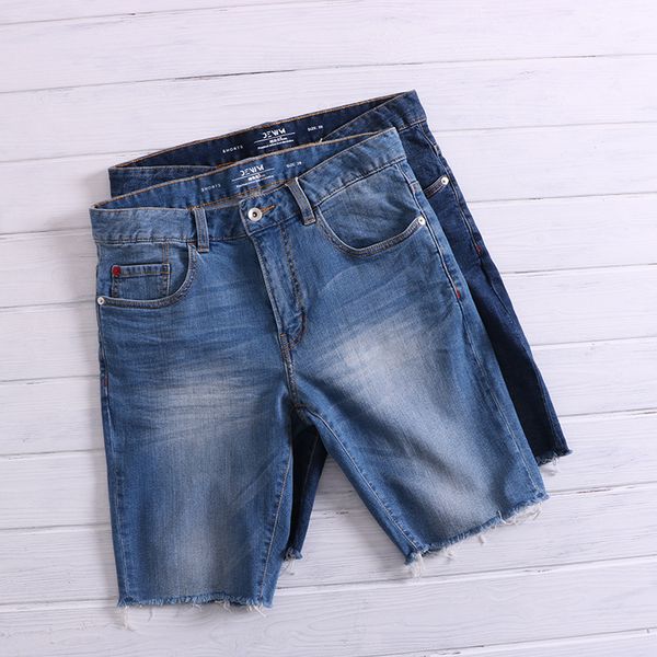 

men jean shorts distressed workshop, Blue