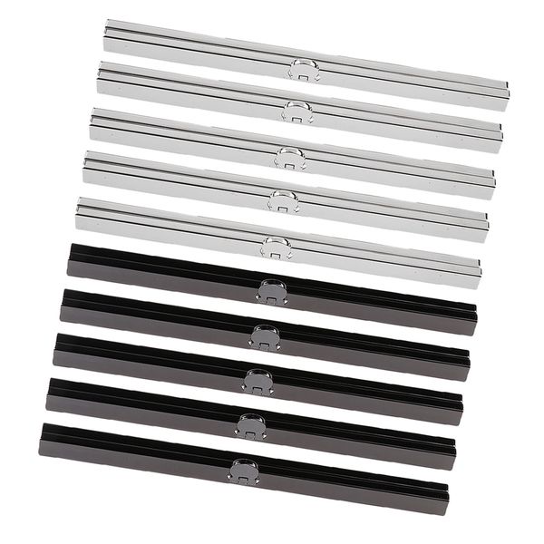 

10 sets metal bag purse frame lock for handbag evening clutch bag 19cm black silver