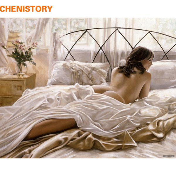 

chenistory women diy painting by numbers kits drawing figure paint modern wall art picture unique gift for home decoration