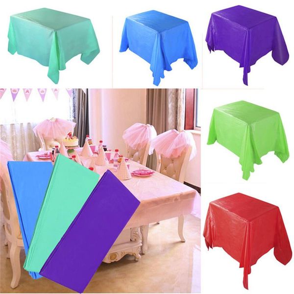

disposable waterproof tablecloth plastic tablecovers oilproof table cloth party catering events tableware supplies 137*274cm 2c
