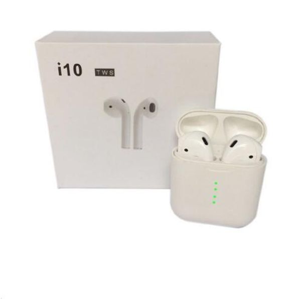 

New bluetooth earphone i10 tw wirele mini double earbud with charging box mic for am ung android xiaomi iphone