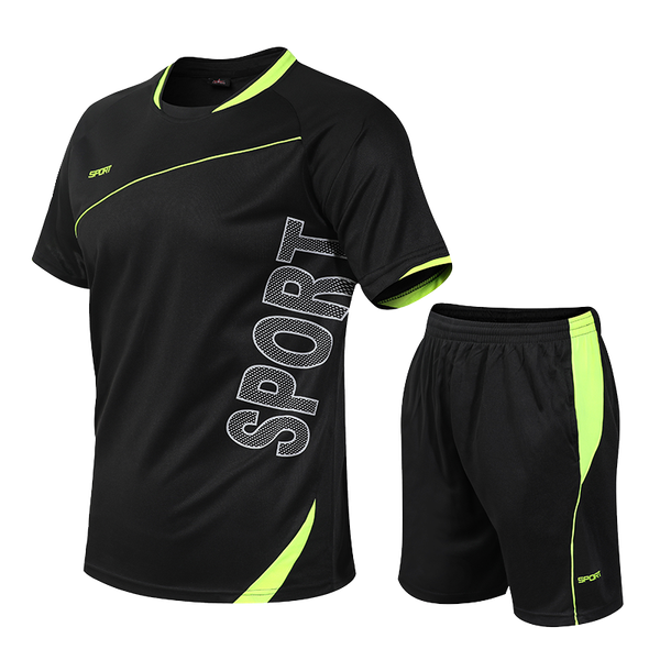 

2 pcs/set men's tracksuit gym fitness badminton sports suit clothes running jogging sport wear exercise workout set sportswear, Black;blue
