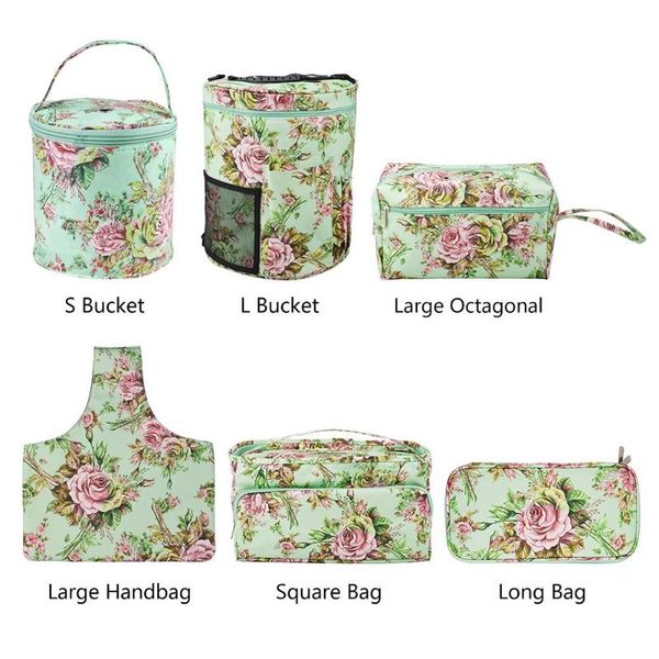 

knitting wool yarn bag crochet sewing needle bucket weave storage organizer