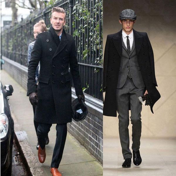 

горячая новая мода slim fit мужчины вскользь пальто шанца mens long зимних пальто мужских man wool uk style верхняя одежда шинель верхняя од, Tan;black