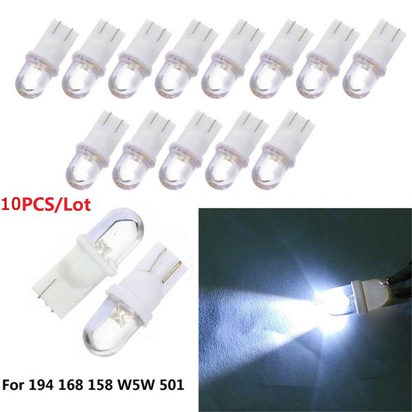

10шт t10 белый 12v led 194 168 158 w5w 501 боковой автомобиль авто клин приборной панели свет