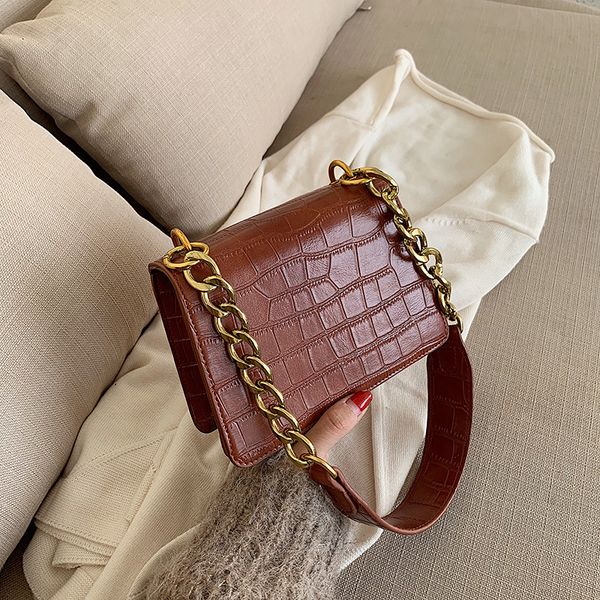 

stone pattern pu leather shoulder messenger bags for women 2020 chain mini fashion travel handbags and purses cross body bag
