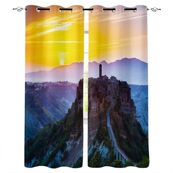 

multi-size tuscany window curtains polyester fabric living room curtain home decor