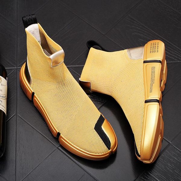 

men's fashion casual shoes high sneaker summer breathable men non-slip walking shoe zapatillas 5#20/10d50, Black