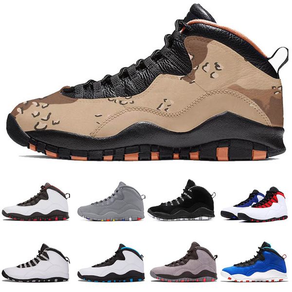 

air jordan retro 10s 10 jumpman mens basketball shoes desert fusion red grey tinkers cement trainers designer shoes us 7-13