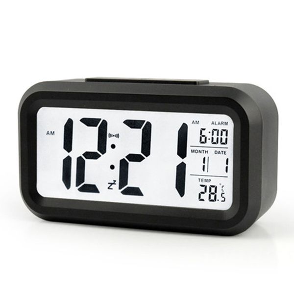 

1x mini digital alarm clock lcd snooze portable backlight clock desk room decors