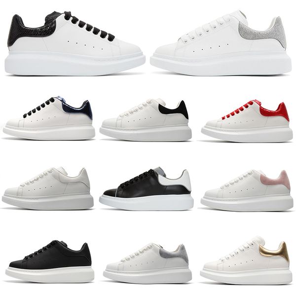 

New Arrival designer shoes fashion luxury leather sneakers for men women white black red casual Platform shoes Thick-soled height increasing