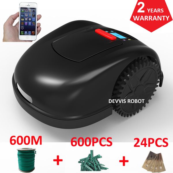 

two year warranty wifi app contorl intelligent robot lawn mower grass trimmer with 600m+600pcs pegs+24pcs blade