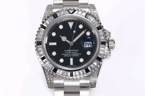 

zf diamond watch wristwatch swiss 2836 automatic mechanical 28800 vph date 904l stainless steel sapphire super luminous water resistant, Slivery;brown