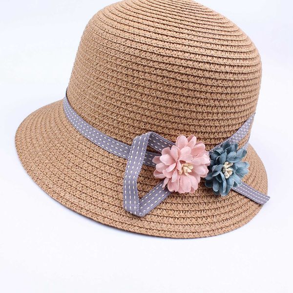 

fashion cute children's summer straw hat sun hat beach hat adjustable, Yellow