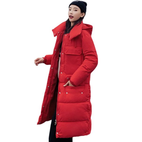 

womens winter jackets and coatst warm long hat women korean loose down padded outerwear in winter 925, Tan;black