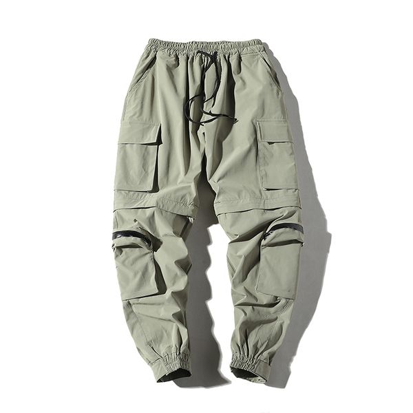 

men's pants 2021 autumn men cargo streetwear trousers jogger casual mens sweatpants harem, Black