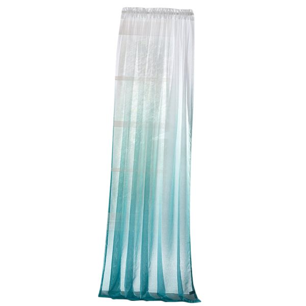 

window valance drape blue gradient color sheer voile curtain panel