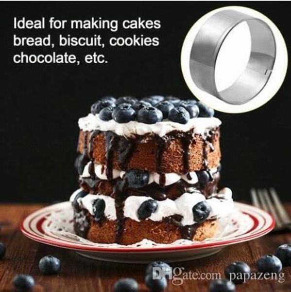 

2019 3pcs stainless steel round circle cookie fondant cake paste mold cutter tool