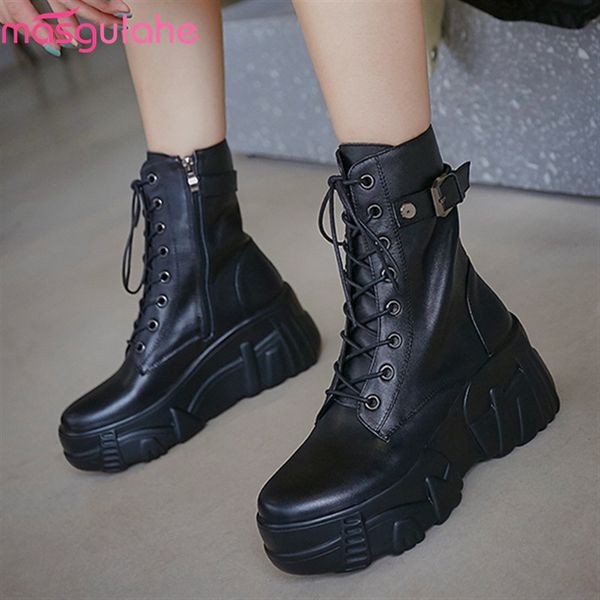 

masgulahe round toe 2020 autumn riding boots fashion black genuine leather boots wholesale casual shoes high heels