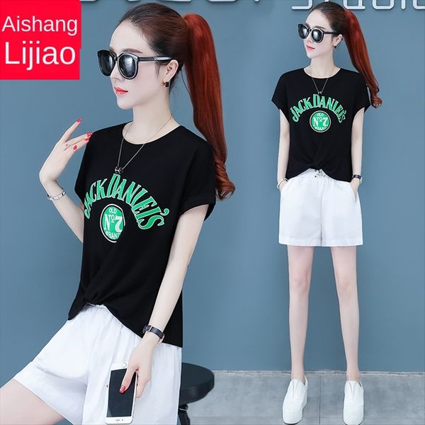 

short-sleeved 2020 women's all-match loose slim summer clothes ins super short-sleeved t-shirt 2020 women's all-match t-shirt loos, White