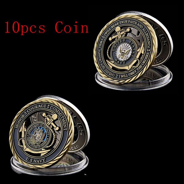 

10pcs/lot,u.s. navy / core values - usn challenge coin naval collectible sailor