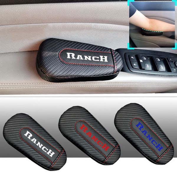 

car styling for ranch 1pc carbon fiber leather leg cushion knee pad armrest pad interior car accessories