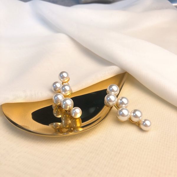 

pearl подвеска коты ручной работы циркон личность ювелирных изделий из золота 18 карат латунь иглы серьги серьги стержня для женщин асимметр, Golden;silver