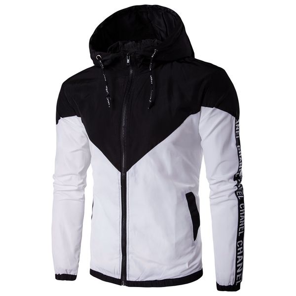 

new fashion brand hooded men's jackets new spring autumn fashion hiphop hooded jacket waterproof windbreaker men thin coats, Black;brown