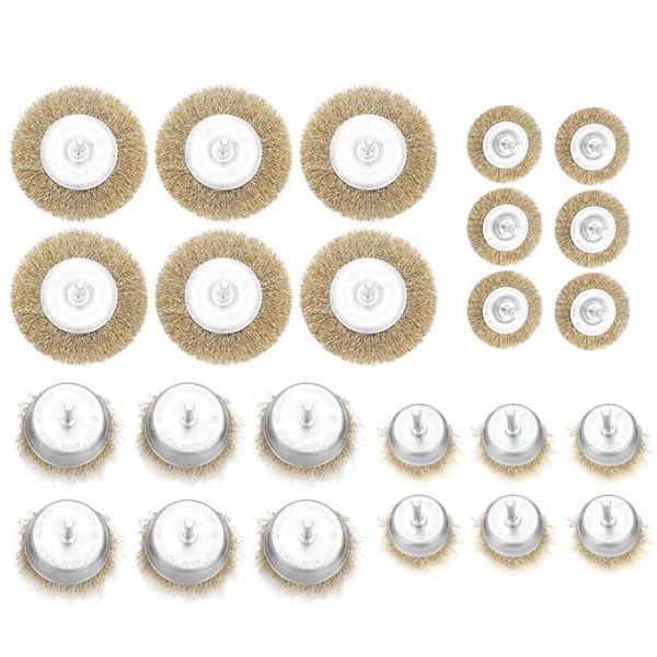 

wire wheel brush 24pcs wire brush cup flat brushes drill wheel tools set rotary