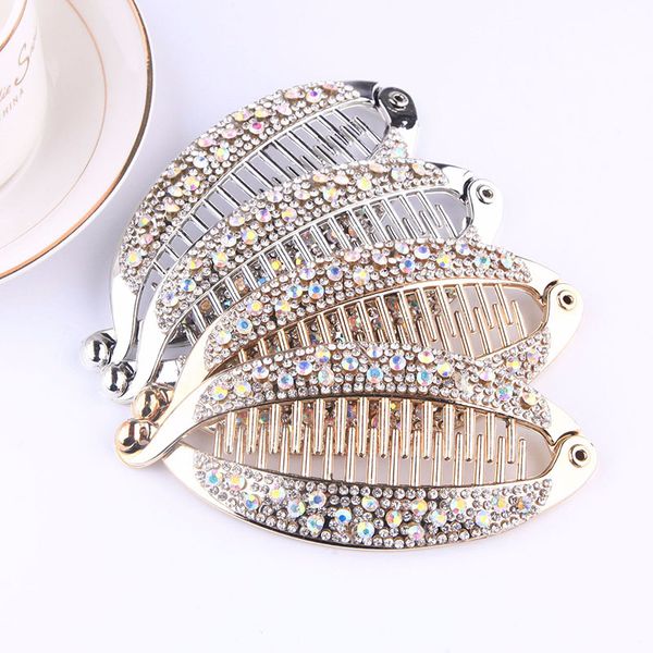 

crystal rhinestone fish shape hair claw clips hair jewelry banana barrettes hairpins accessories for women