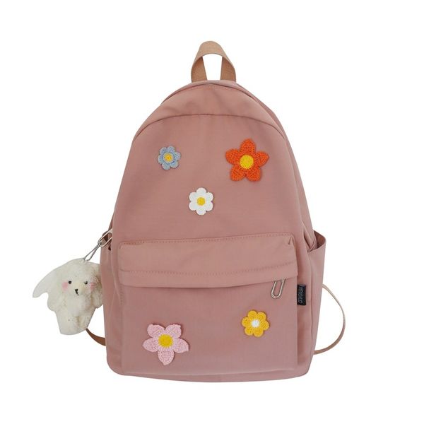 

japanese mori literary backpack girl small fresh flower backpack female cute high school student bag travel