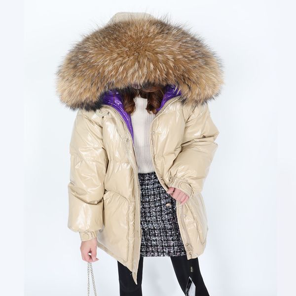 

camperas mujer abrigo invierno 2018 abrigo mujer 2019 new detachable raccoon fur collar down jacket warm coat jacket thi, Black