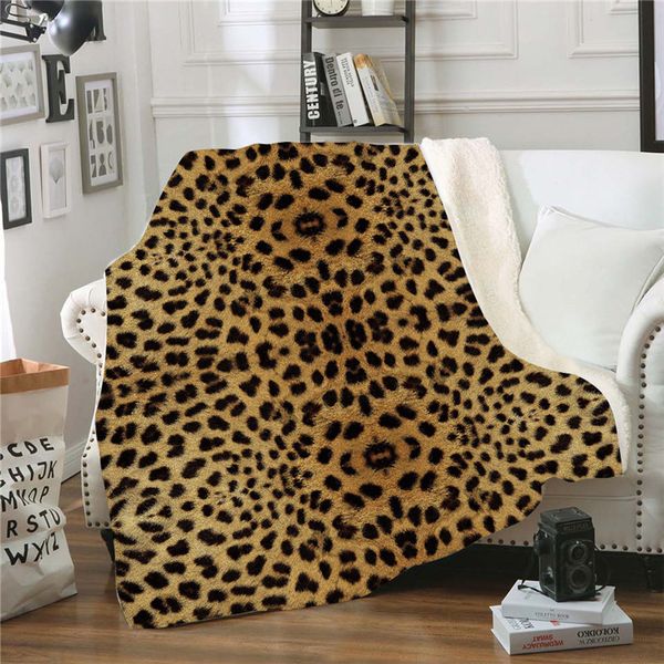 

leopard blanket for sofa bed soft plush fluffy fleece blankets adults children home travel warm cover blanket