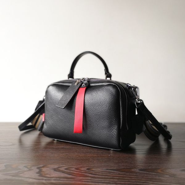

2020 new layer leather shoulder bag messenger bag leather female fashion casual double shoulder handbag
