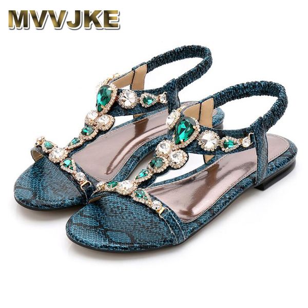 

rhinestone mvvjkenew vintage female bohemian retro beaded snake leisure beach flip flops sandals women, Black