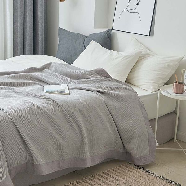 

double layer 80 thread count towel blankets summer thin quilt 2 size air-condition room bedspread throw blanket nap quilt