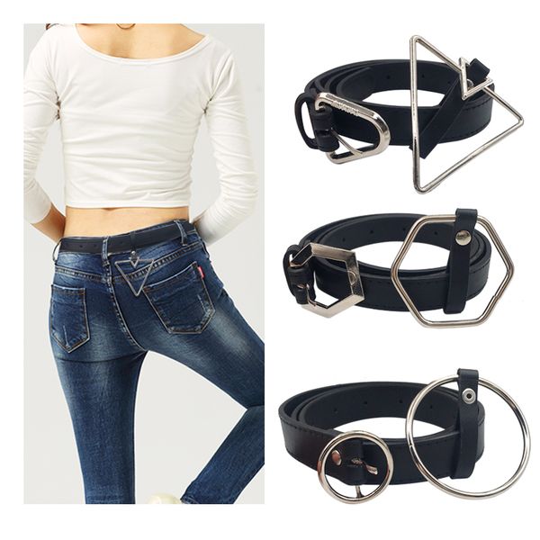 

women waist belt lovely women's big ring decorated belts female design fashion gold pin buckle solid pu leather strap, Black;brown