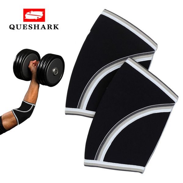 

men women compression neoprene elbow pad pressure tennis elbow protector sports fitness weightlifting dumbbell support, Black;gray