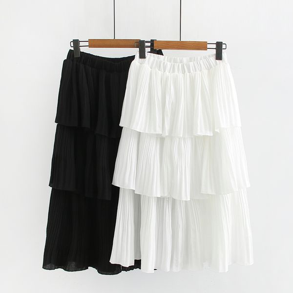 

2019 new spring summer casual fashion skirts women solid white cotton linen girl lady oversize plus size skirt, Black