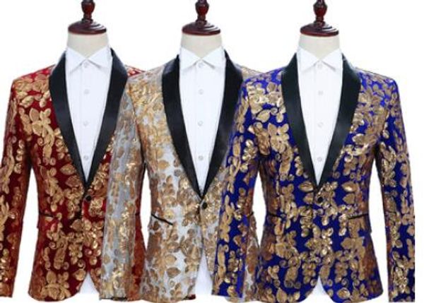 

2019 new men clothing fashion singer dj ds slim velveteen sequins suit plus size male stage costumes male formal dress m-2xl, White;black