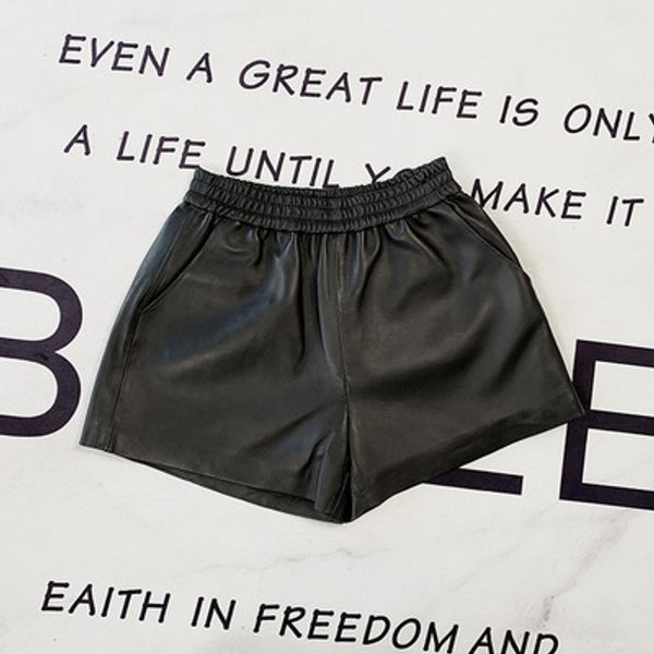 

2020 women spring genuine real sheep leather pants e45, White;black