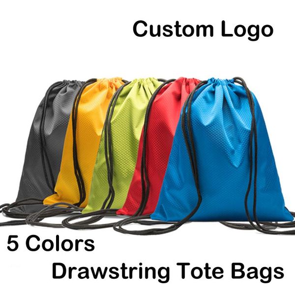 

waterproof oxford cloth drawstring backpack sports gym dance bags polyester shopping storage folding bag custom logo dhl