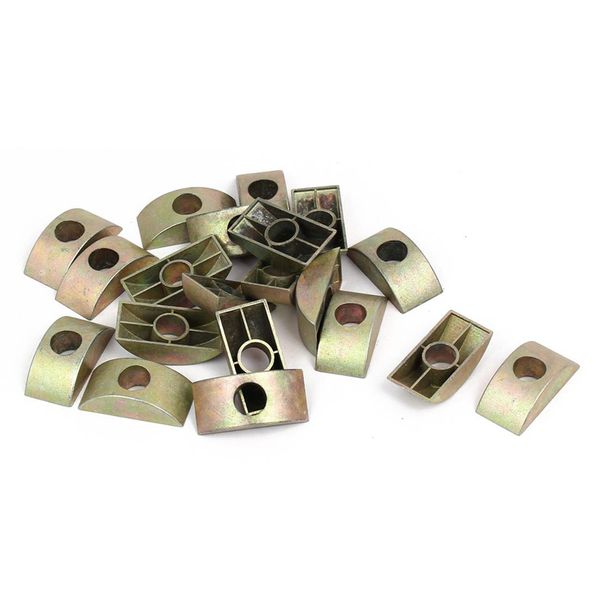 

furniture connector half moon nuts spacer washer bronze tone 20pcs, Black