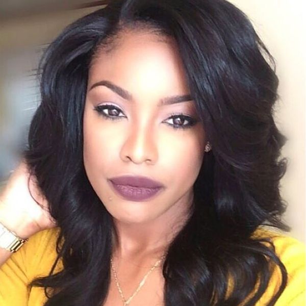 

side part lace human hair wigs bob wig women natural color brazilian remy human hair lace wigs ing, Black