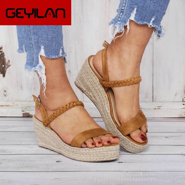

2020 sandals women wedges shoes pumps high heels sandals summer chaussures femme platform sandalia feminina f6, Black