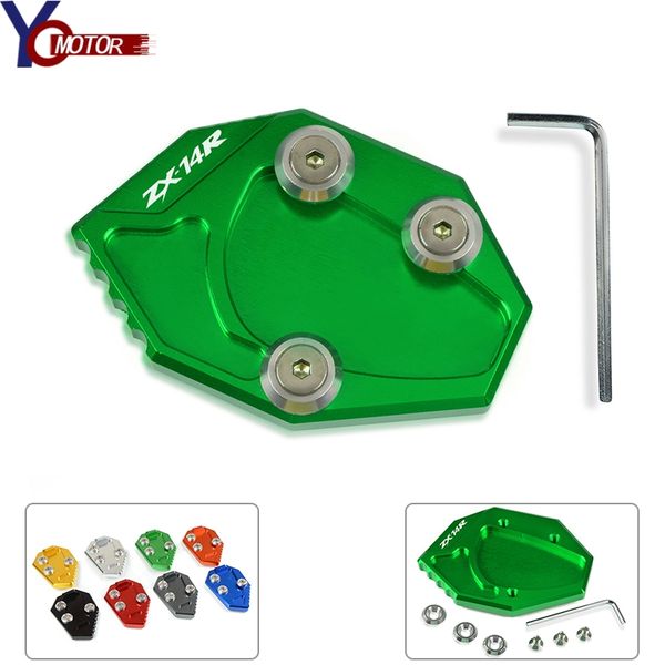 

cnc motorcycle side kickstand stand extension plate side stand enlarge for ninja zx14r zx-14r 2006-2015 2014 2013 2007
