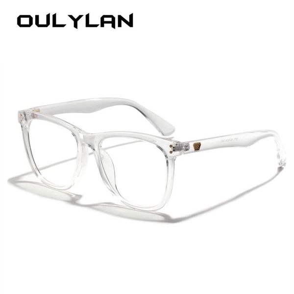 

oulylan anti-blue light glasses frame women men retro anti blu-ray spectacle vintage optical eyeglasses fashion fake glasses, Black