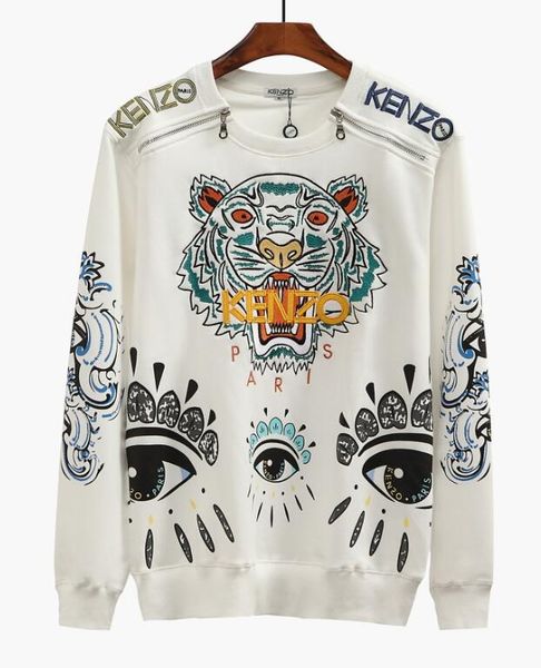

2020 ca ual hip hop men 039 kz kenzo hoodie print weat hirt brand quality luxury whole body printing men clothing, Black