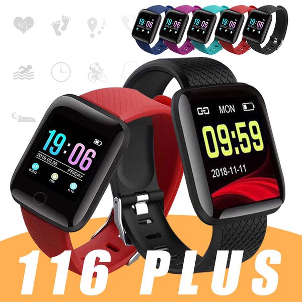 

smart watch 116 plus bracelet for iphone android cellphones fitness tracker id116 plus with heart rate blood pressure pk 115 plus in box