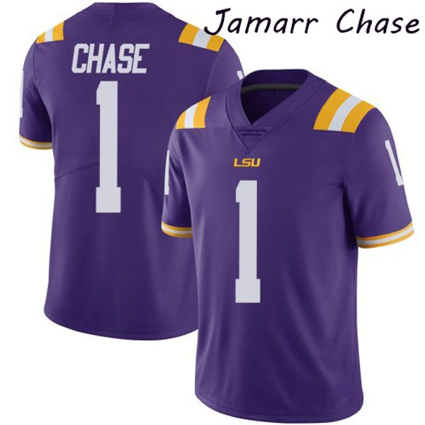 

men's jacob phillips lsu tigers jaray jenkins jamarr chase jamal pettigrew jakori savage purple college football jersey, Black